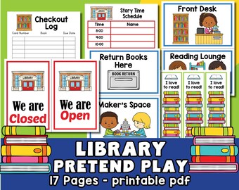 Library Pretend Play Printables Library Dramatic Play - Etsy