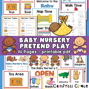 Baby Nursery Pretend Play Printable for Kids Etsy