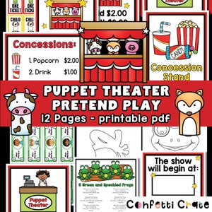 Puppentheater zum Ausdrucken, dramatische Ausdrucke, druckbare Puppen, Vorschulaktivitäten