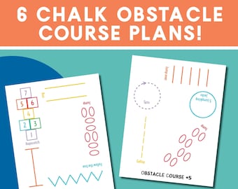 Chalk Obstacle Course Plans Printable, preschool activities, toddler activities,