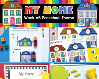 My Home Preschool Theme, printable, preschool curriculum, preschool educational, preschool worksheets, childcare activities, home theme