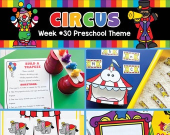 Circus Preschool Curriculum Imprimable, activités pour les tout-petits, école à domicile imprimable,