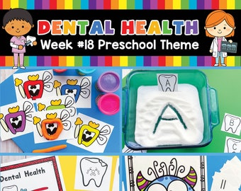 Zahngesundheit Vorschullehrplan zum Ausdrucken, Zahn-Lektionsplan, Vorschulausdrucke, Aktivitäten für Kleinkinder, lehrreich