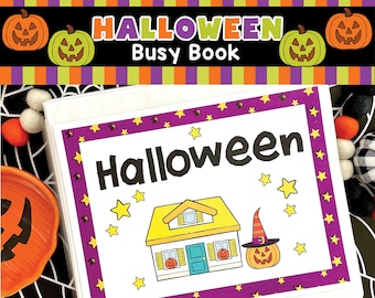 Livre animé Halloween imprimable pour les tout-petits, classeur occupé Halloween, activités préscolaires,