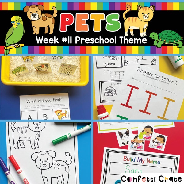 Pets Preschool Curriculum, preschool printables, toddler activities, vet theme,