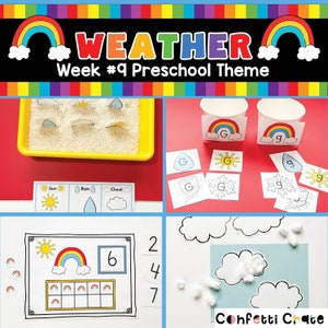 Weather Preschool Activities, weather theme, weather printables, preschool unit, toddler curriculum, preschool learning, educational