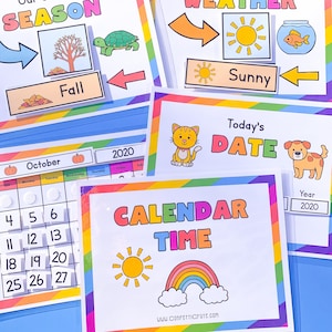 Calendar for Kids Printable Activities, morning binder, busy book, preschool calendar, circle time, homeschool preschool, school calendar