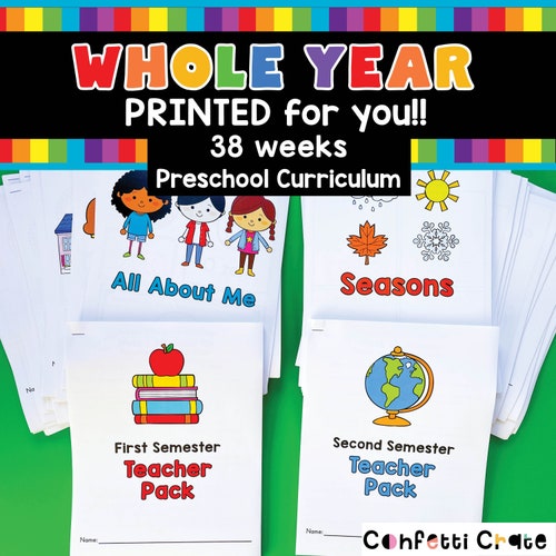 WHOLE YEAR PRESCHOOL Curriculum Printable for Homeschool - Etsy