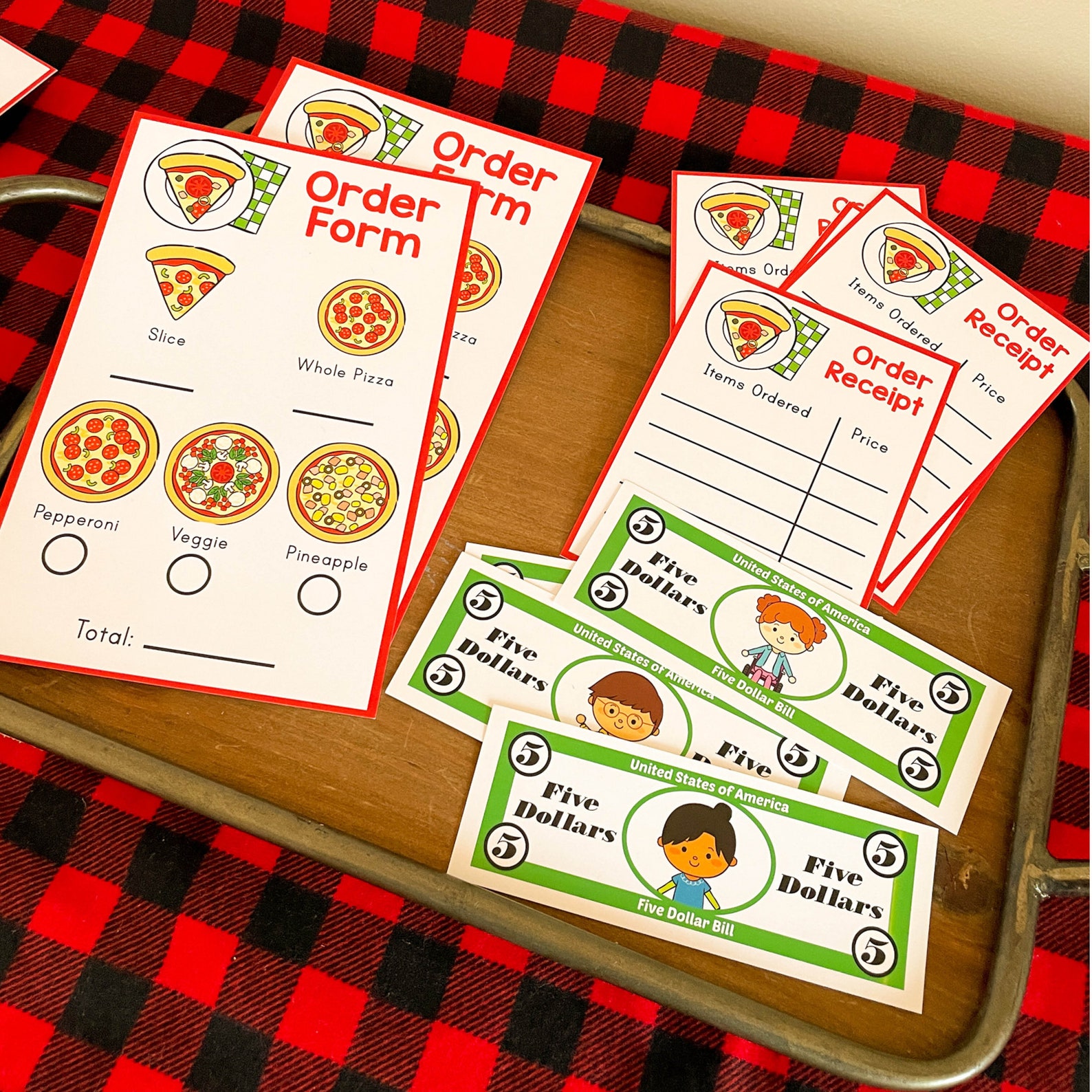 Pizza Pretend Play Printables, Pizza Dramatic Play, Play Money ...