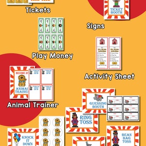 Circus Pretend Play Printables Carnival Dramatic Play Circus - Etsy