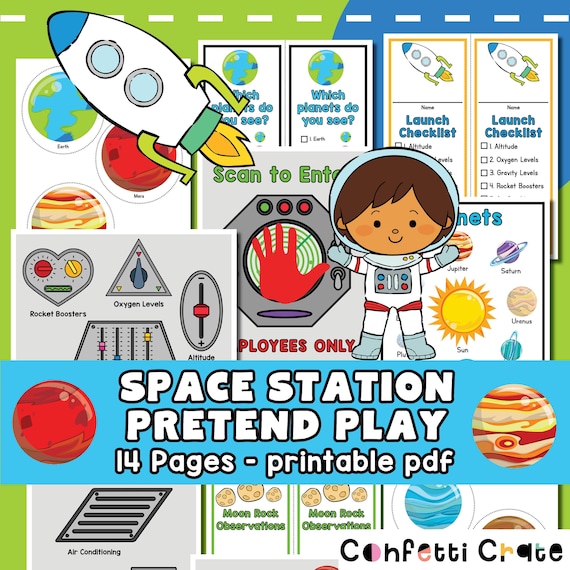 Space Station Pretend Play Printable Space Dramatic Play - Etsy