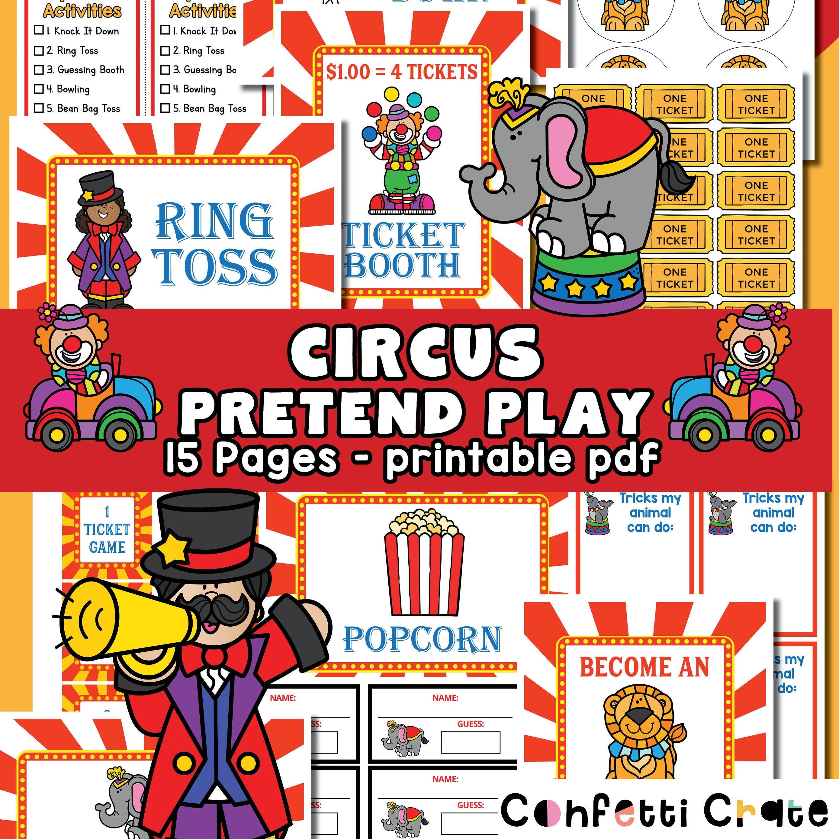 circus-pretend-play-printables-carnival-dramatic-play-circus-etsy