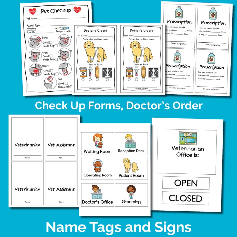 preschool activities Kids Pretend Play Printables