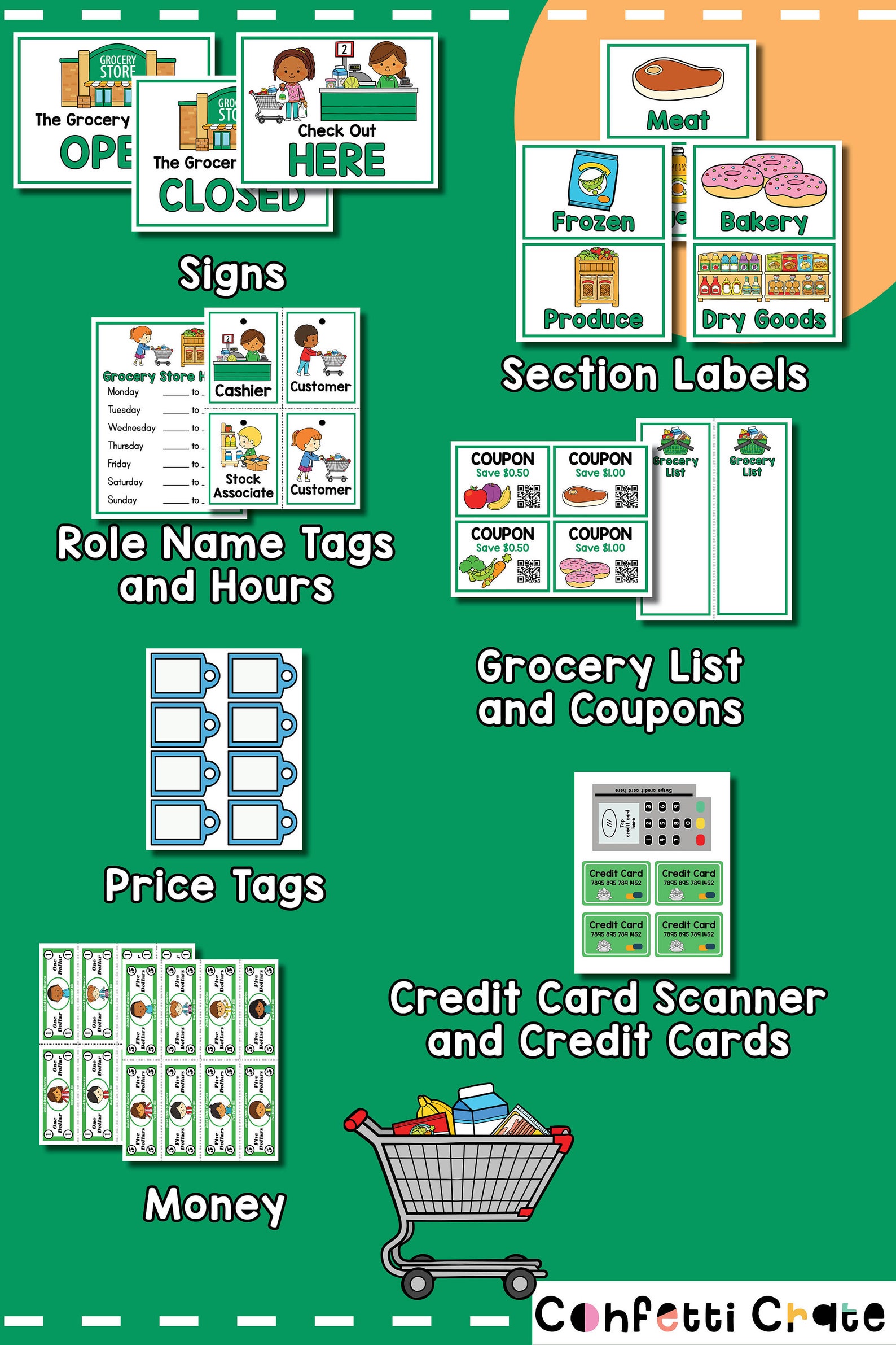 Grocery Store Pretend Play Printables Grocery Store Dramatic - Etsy