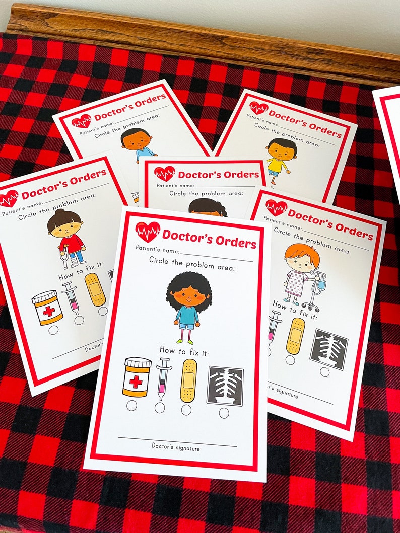 Doctor Pretend Play Printables, jeu dramatique de médecin, simulation d'hôpital, imprimables préscolaires, activités pour tout-petits, maternelle image 7