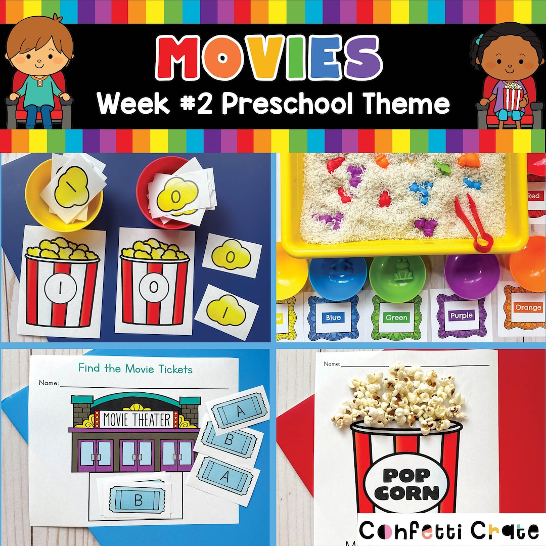 Movies Preschool Curriculum Printables, Movie Theme, Classroom Themes ...