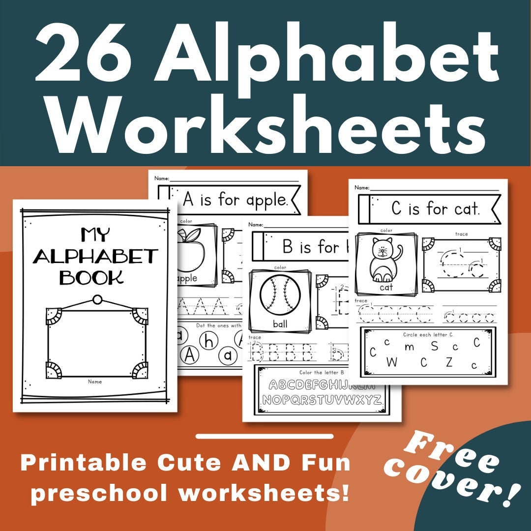 Alphabet Worksheets - Etsy
