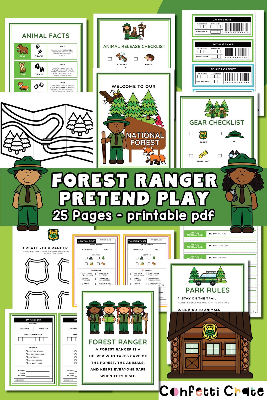 Forest Park Ranger Fall Pretend Play Printables for Preschoolers ...