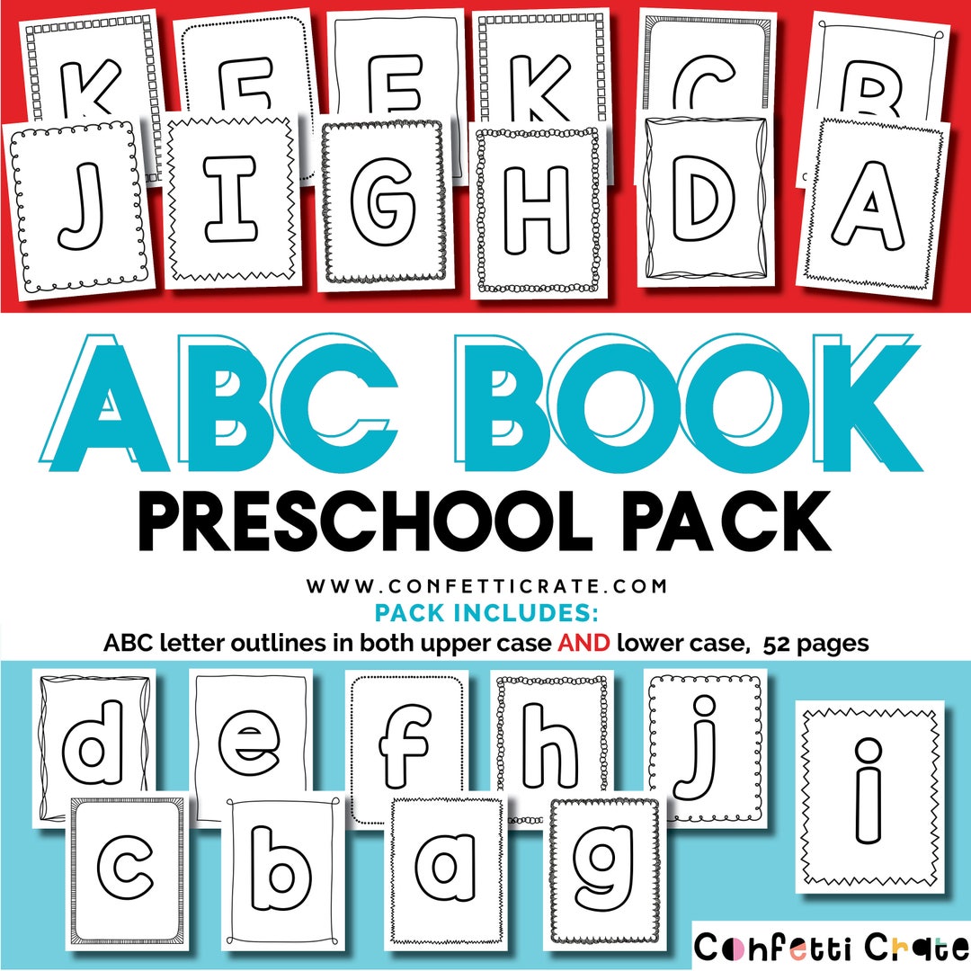 Alphabet Book Printable for Kids, Homeschool Preschool, Toddler Activities, Coloring Pages - Etsy