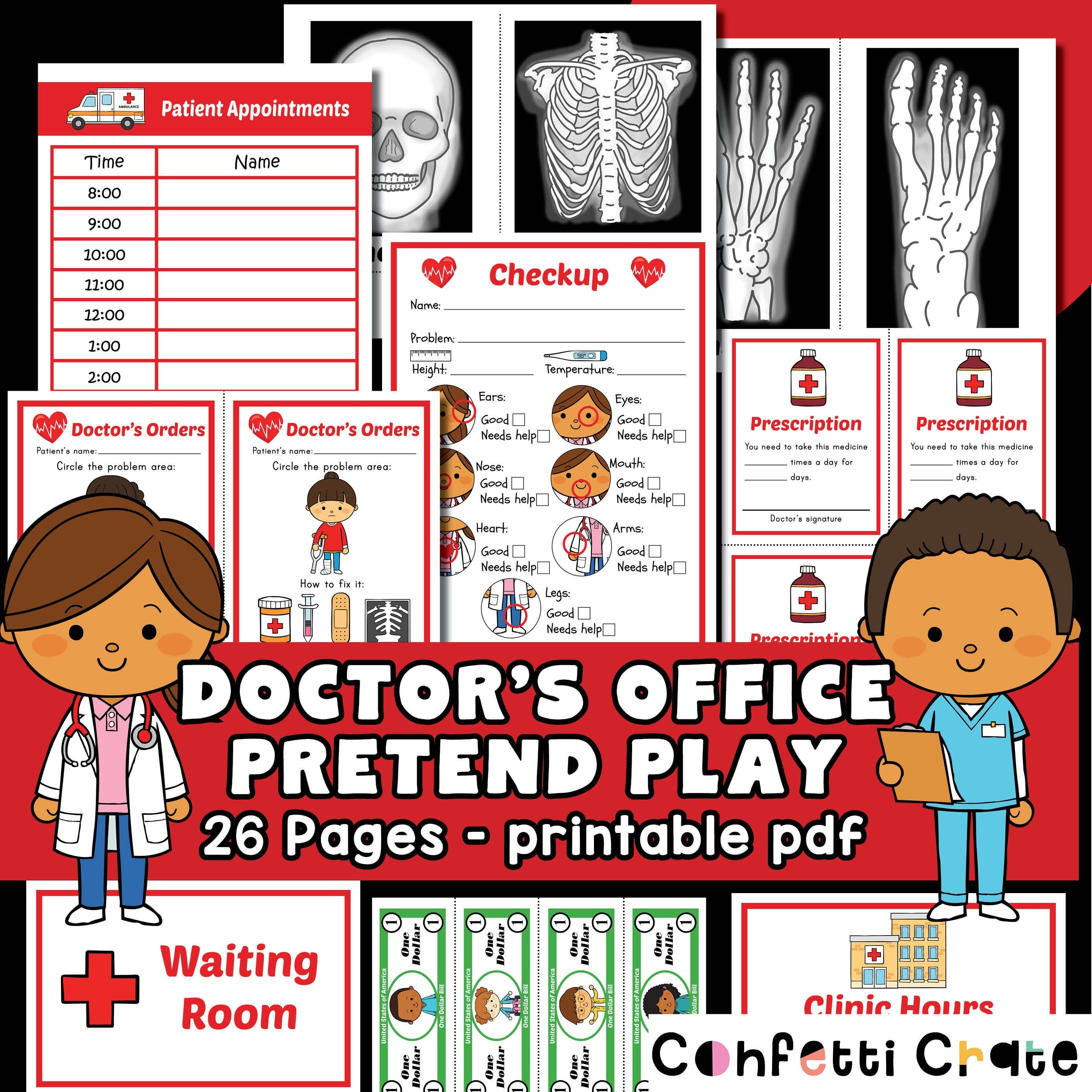 Doctor Pretend Play Printables Doctors Dramatic Play 