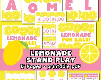 Lemonade Stand Printables, lemonade dramatic play, summer activities, summer games, kids activities, toddler activities