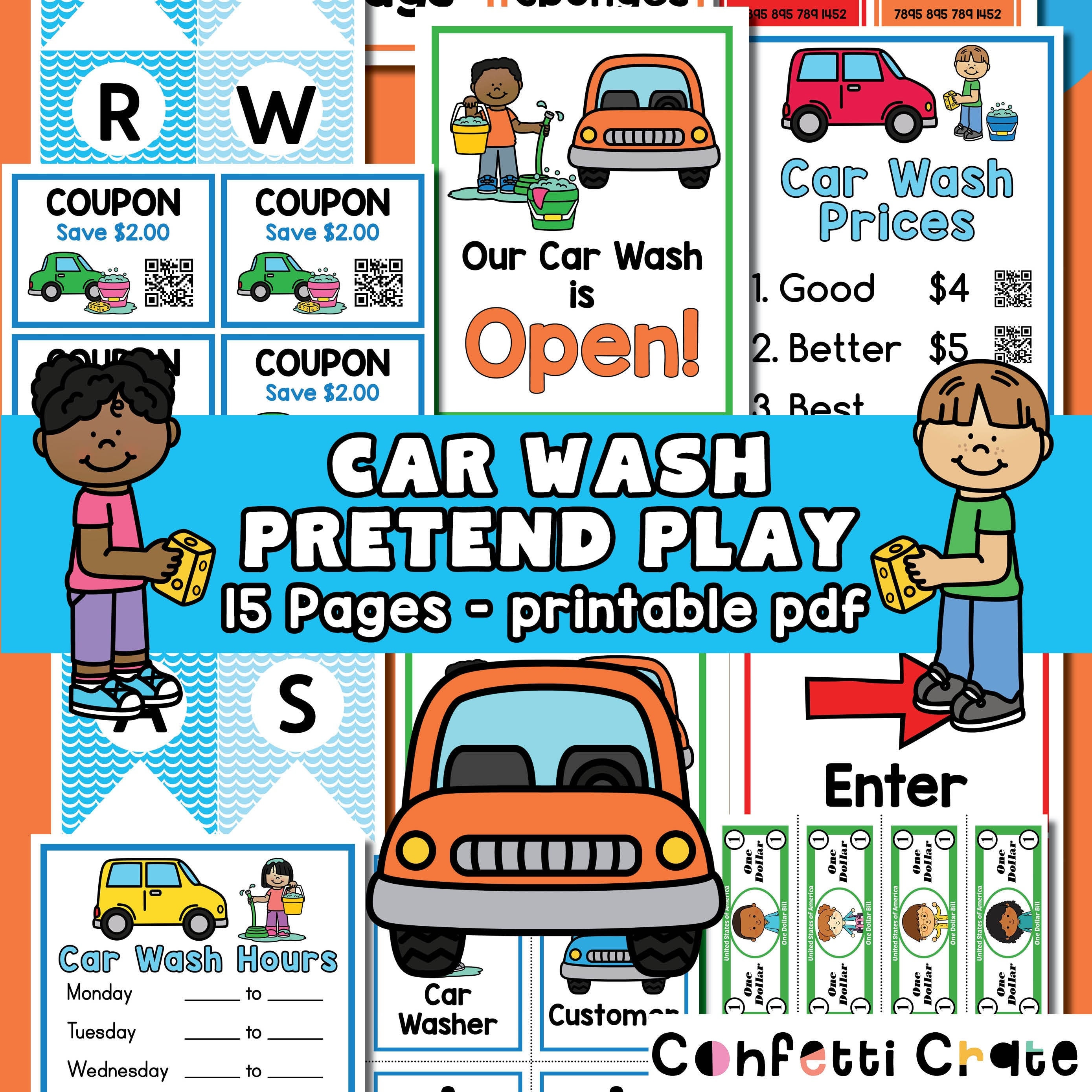Car wash pretend play on sale
