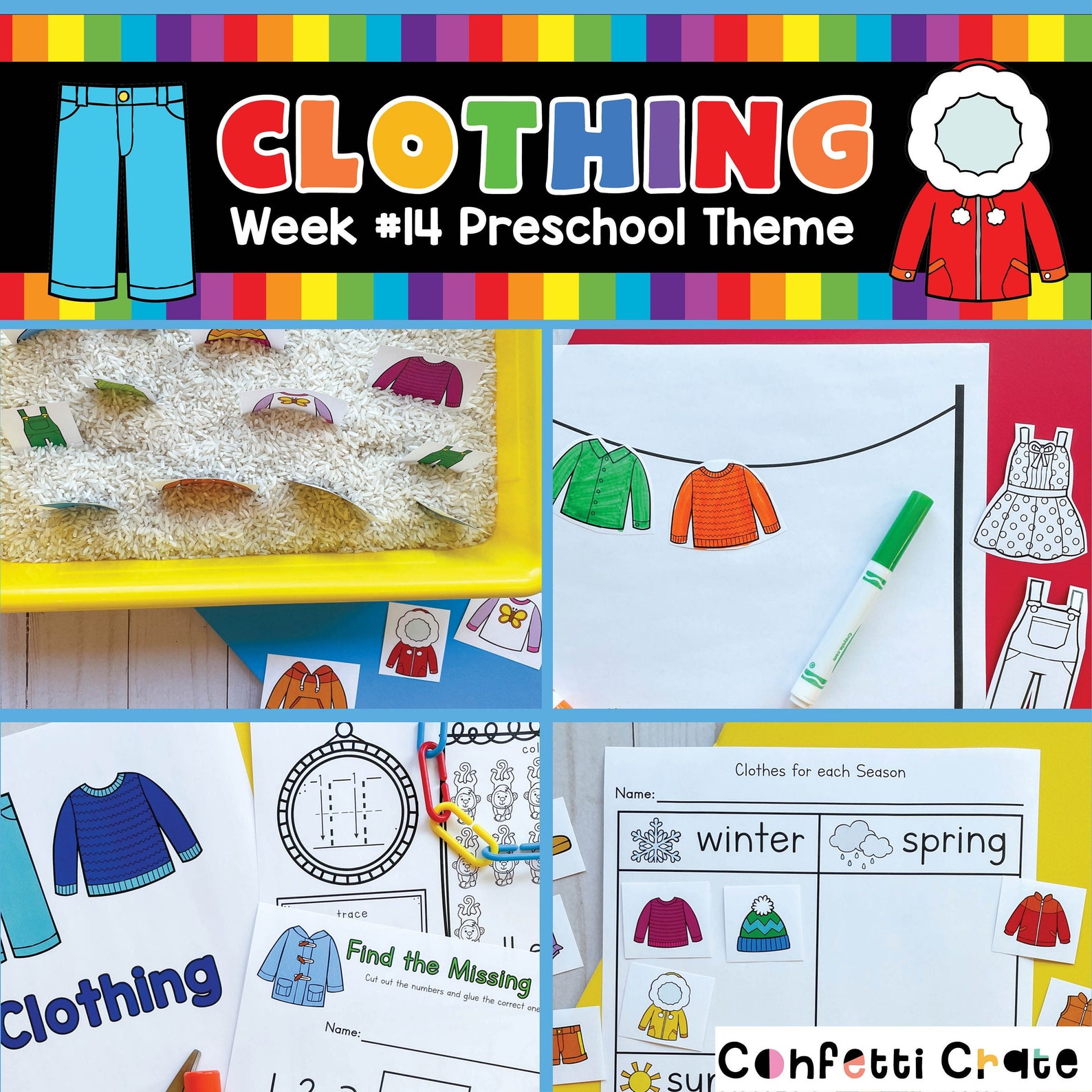 Clothing Preschool Curriculum Printable Clothes Activities Etsy