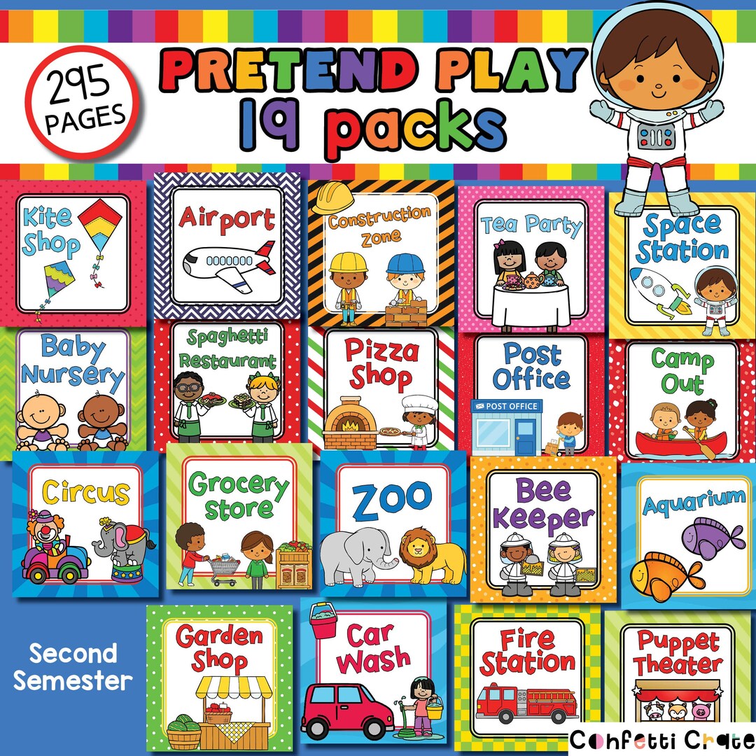 Pretend Play Bundle Printable for Kids, Second Semester, Homeschool ...