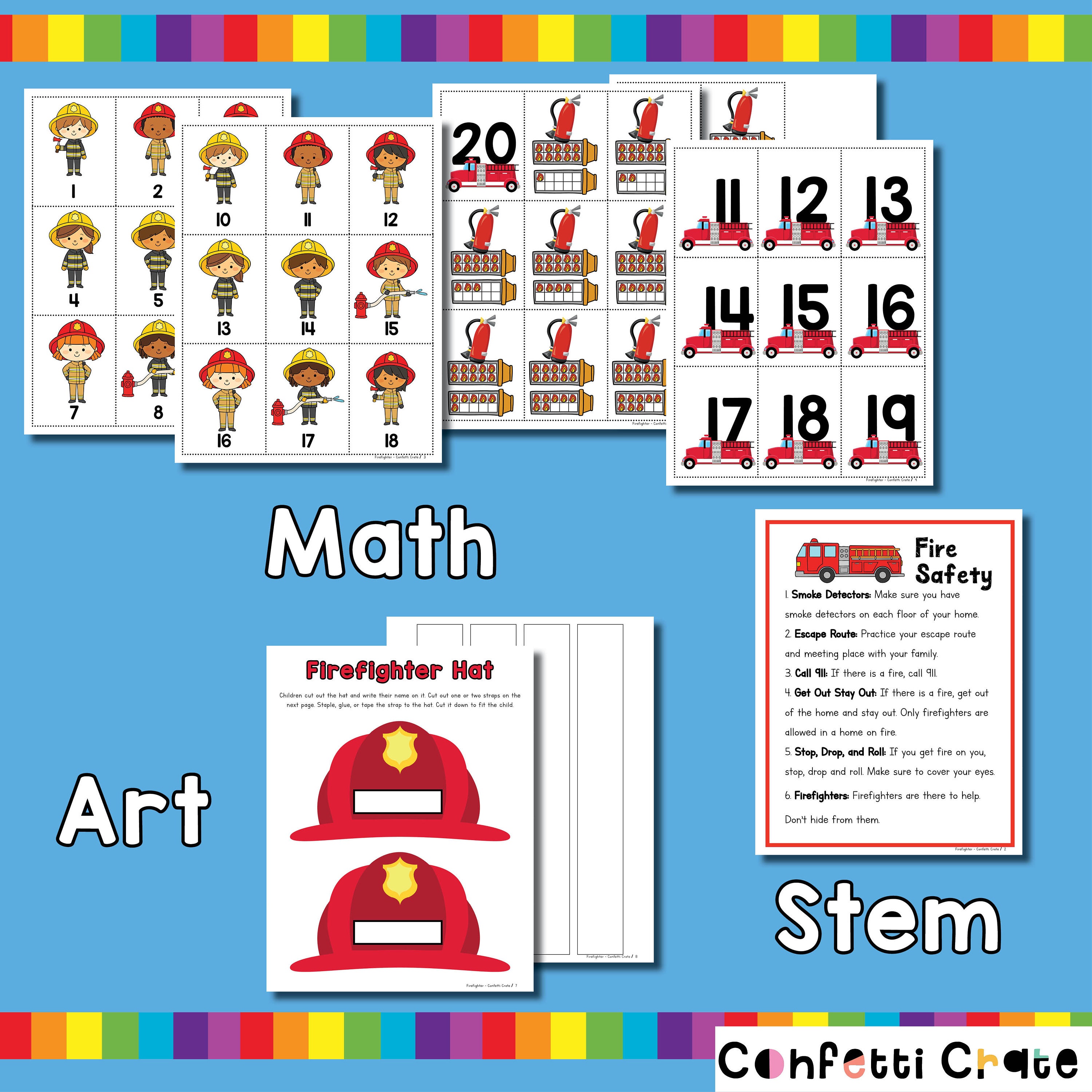 Firefighters Preschool Curriculum Printables Fire Theme - Etsy