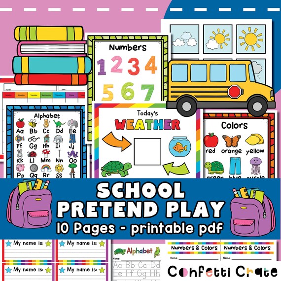 School Pretend Play Printables School Dramatic Play Play | Etsy