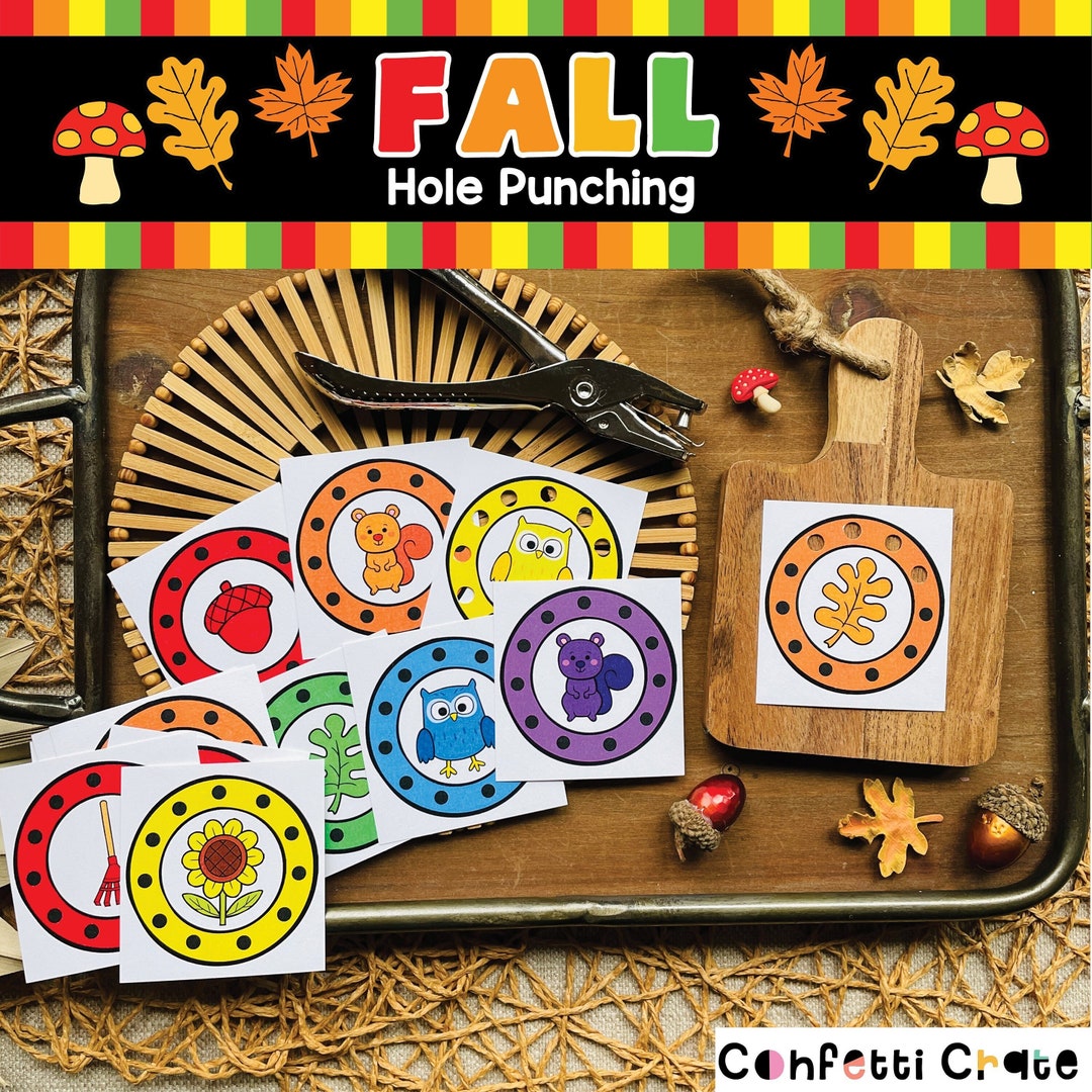 Fall Hole Punching Activity, Printable, Hole Punch, Preschool Activities, Toddler Activities
