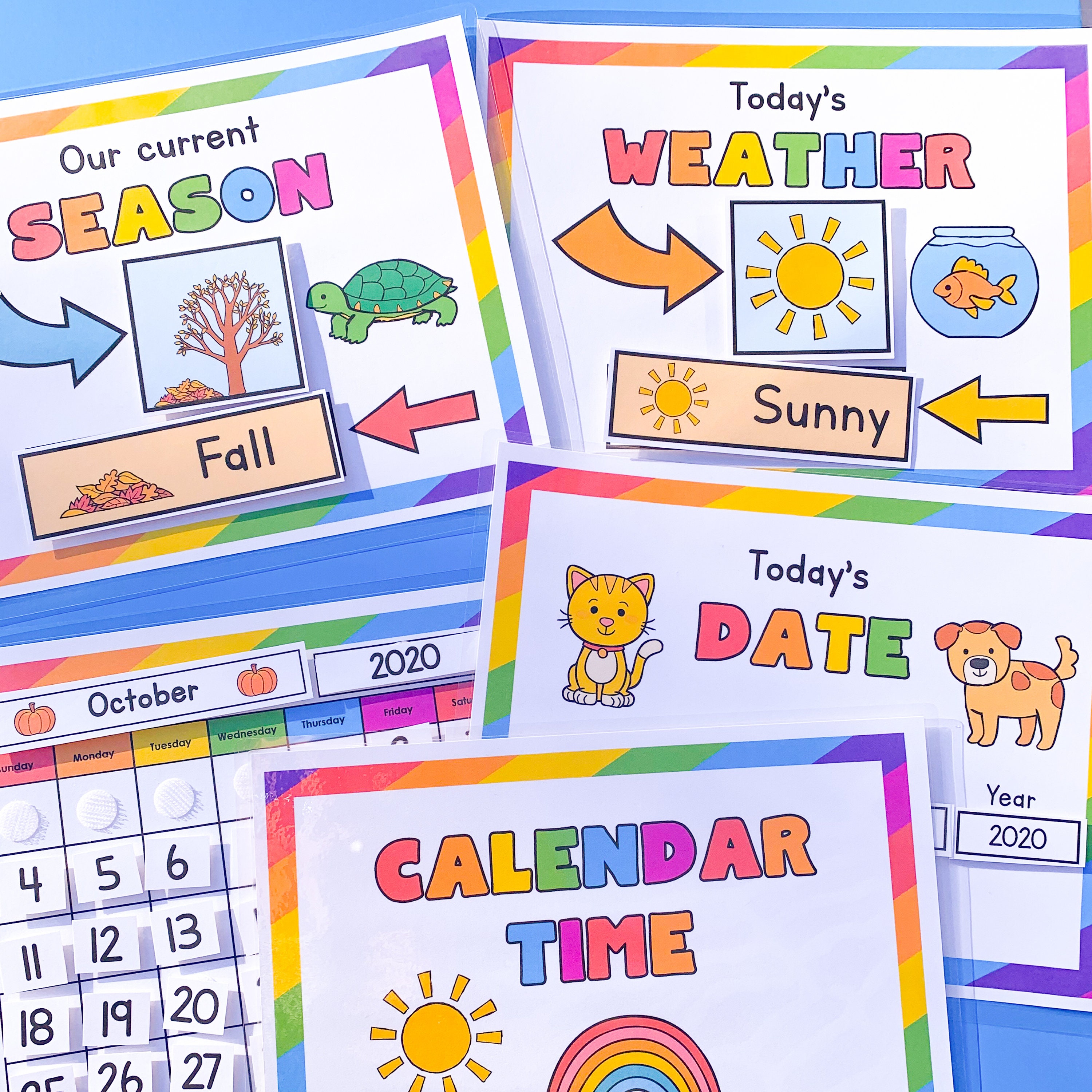 Calendar for Kids Learning at home printable calendar time | Etsy