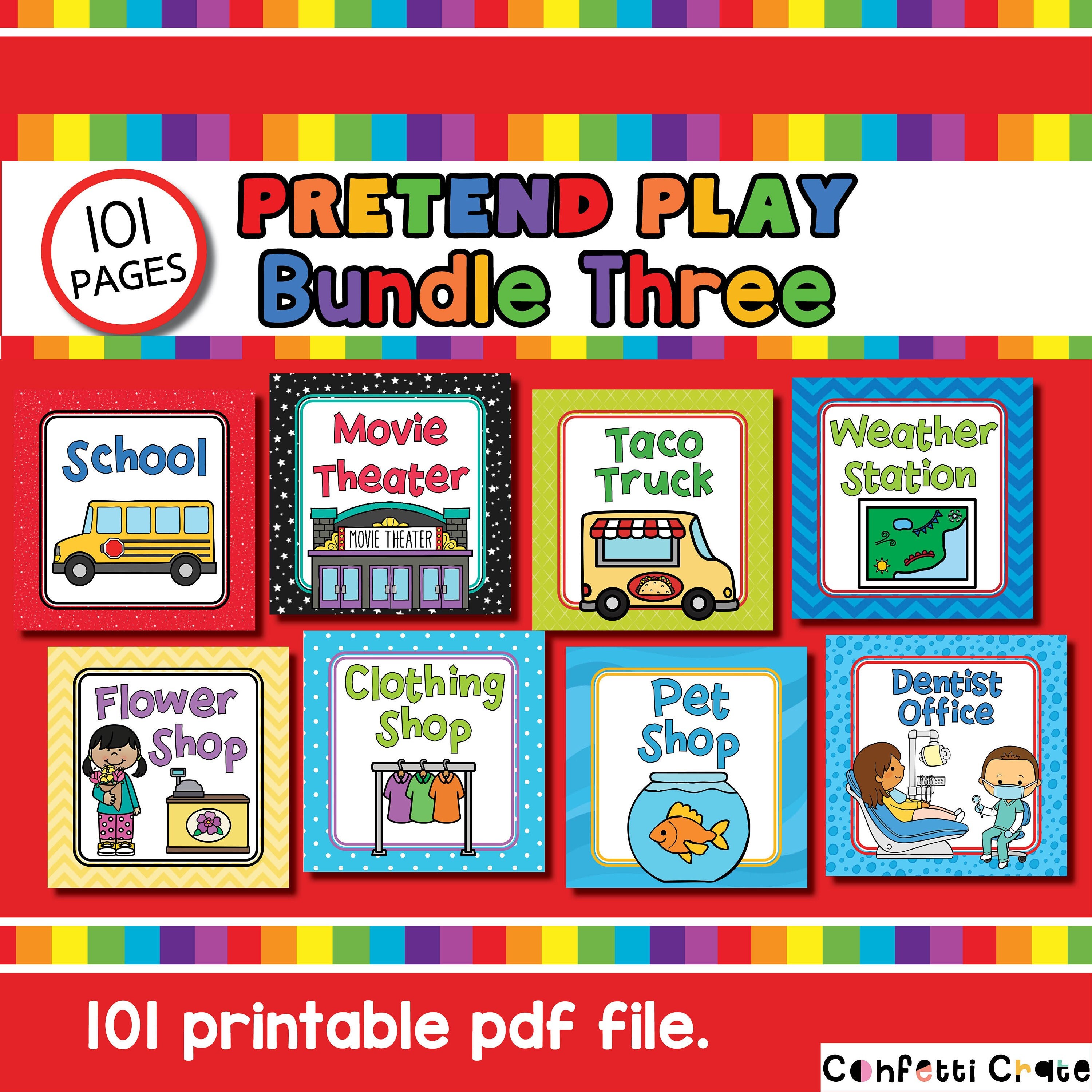 Pretend Play Printable Bundle 3 Dramatic Play Printables - Etsy