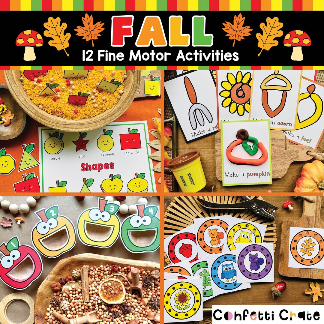 Fall Fine Motor Skills Activities, Homeschool Preschool, Educational ...