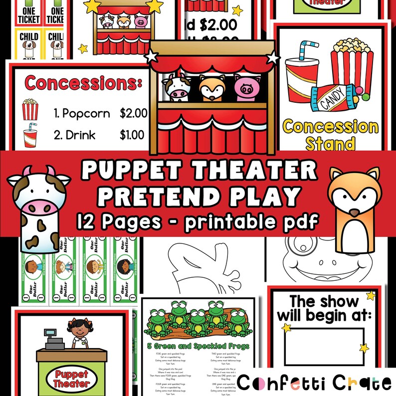 Puppet Theater Pretend Play Printable Theater Dramatic Play - Etsy