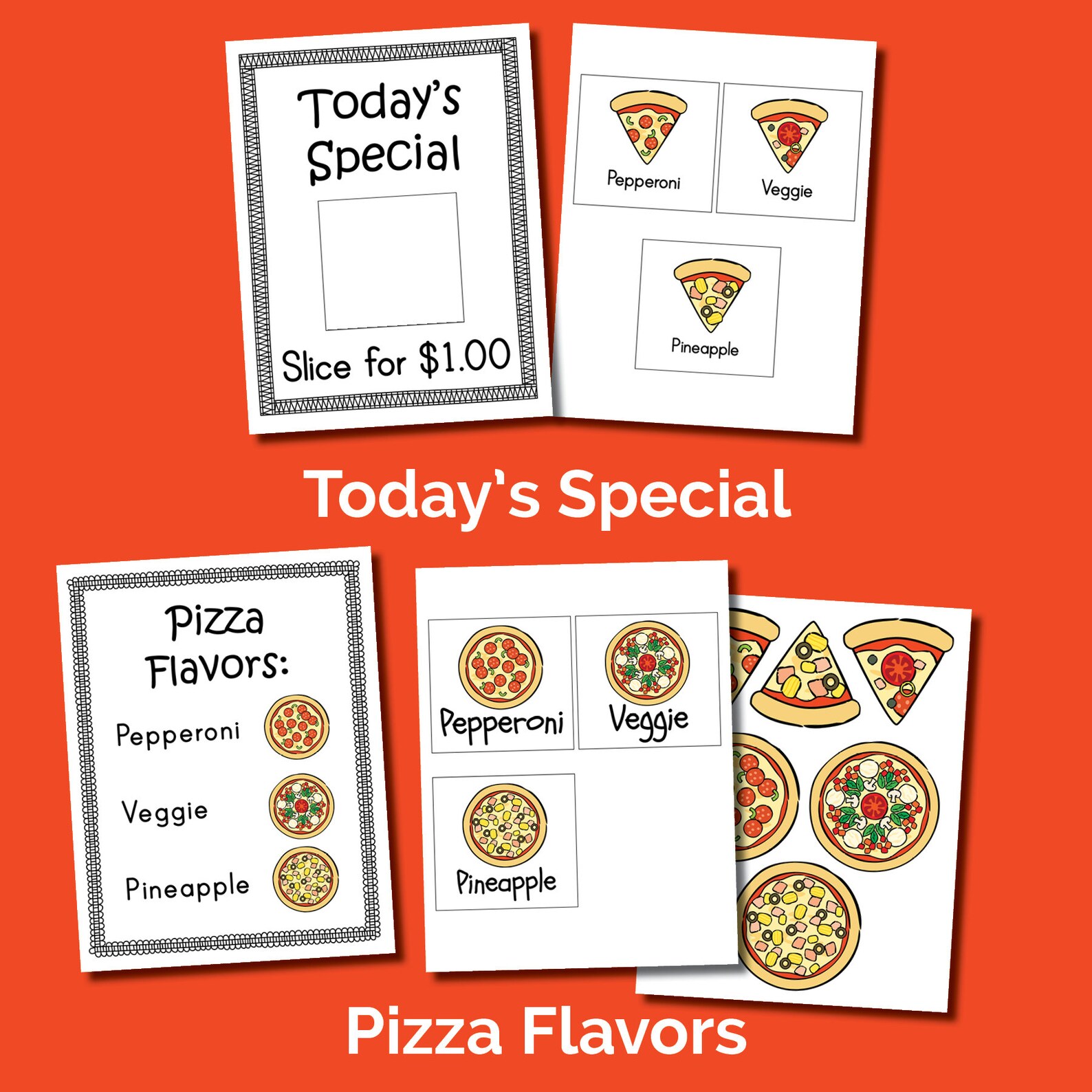 Printable Dramatic Play Pizza Shop