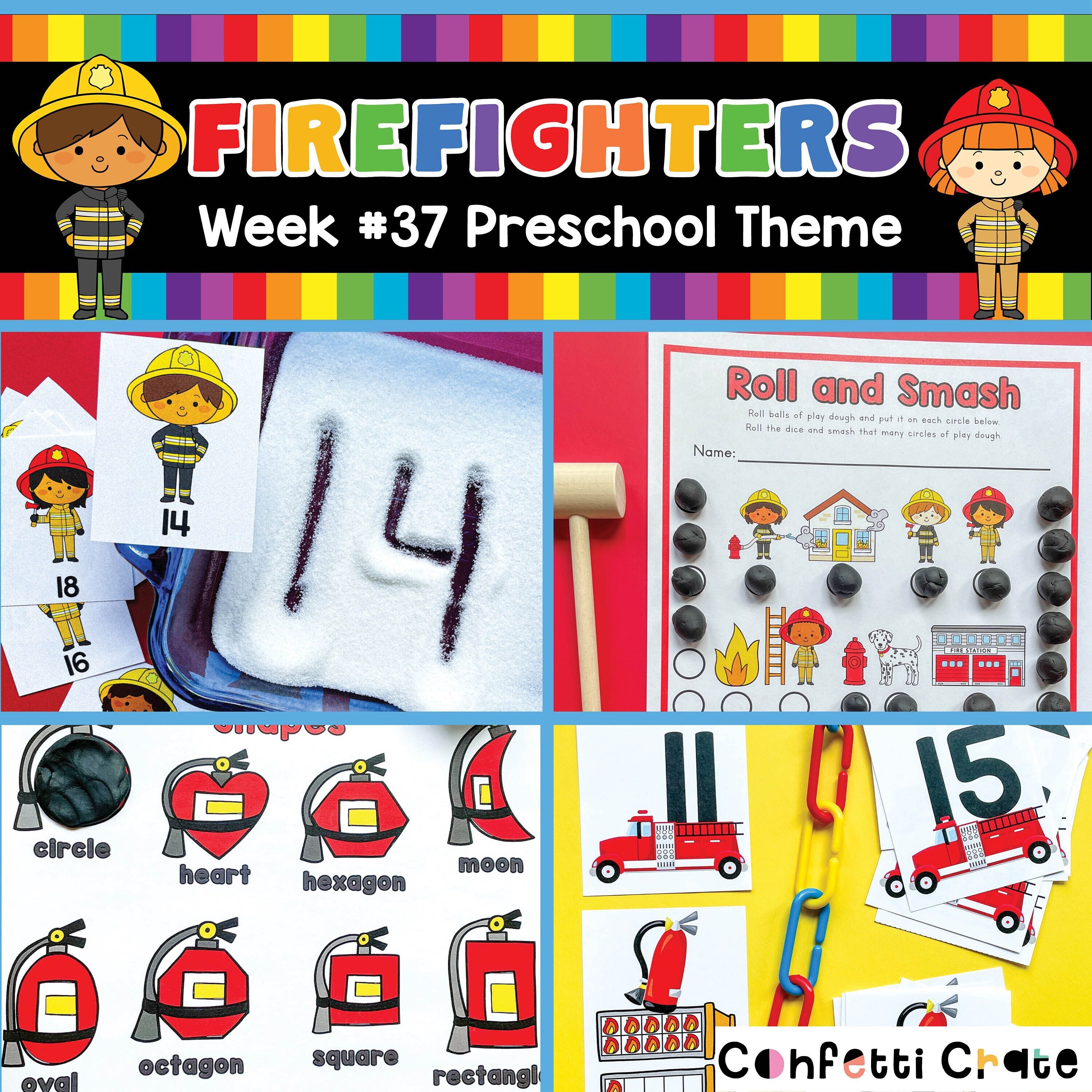 Firefighters Preschool Curriculum Printables Fire Theme - Etsy