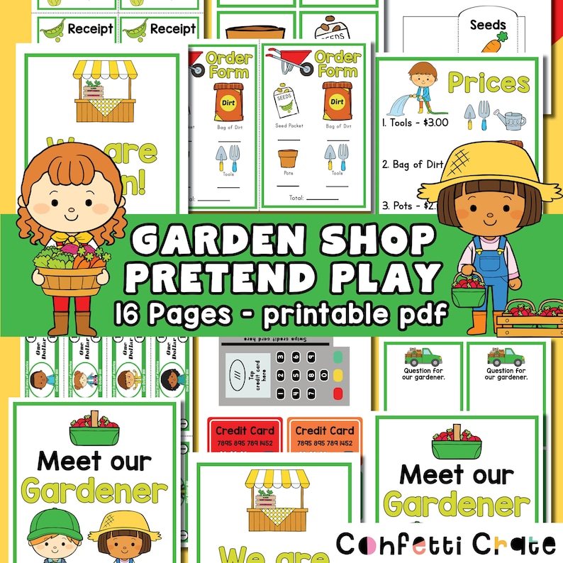 Garden Shop Pretend Play Printables for Preschoolers