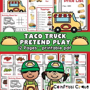 Taco Truck Pretend Play Set: Dramatic Play Printables (PDF)