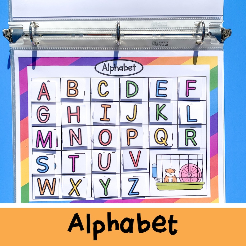 alphabet busy book page printable toddler quiet book page
