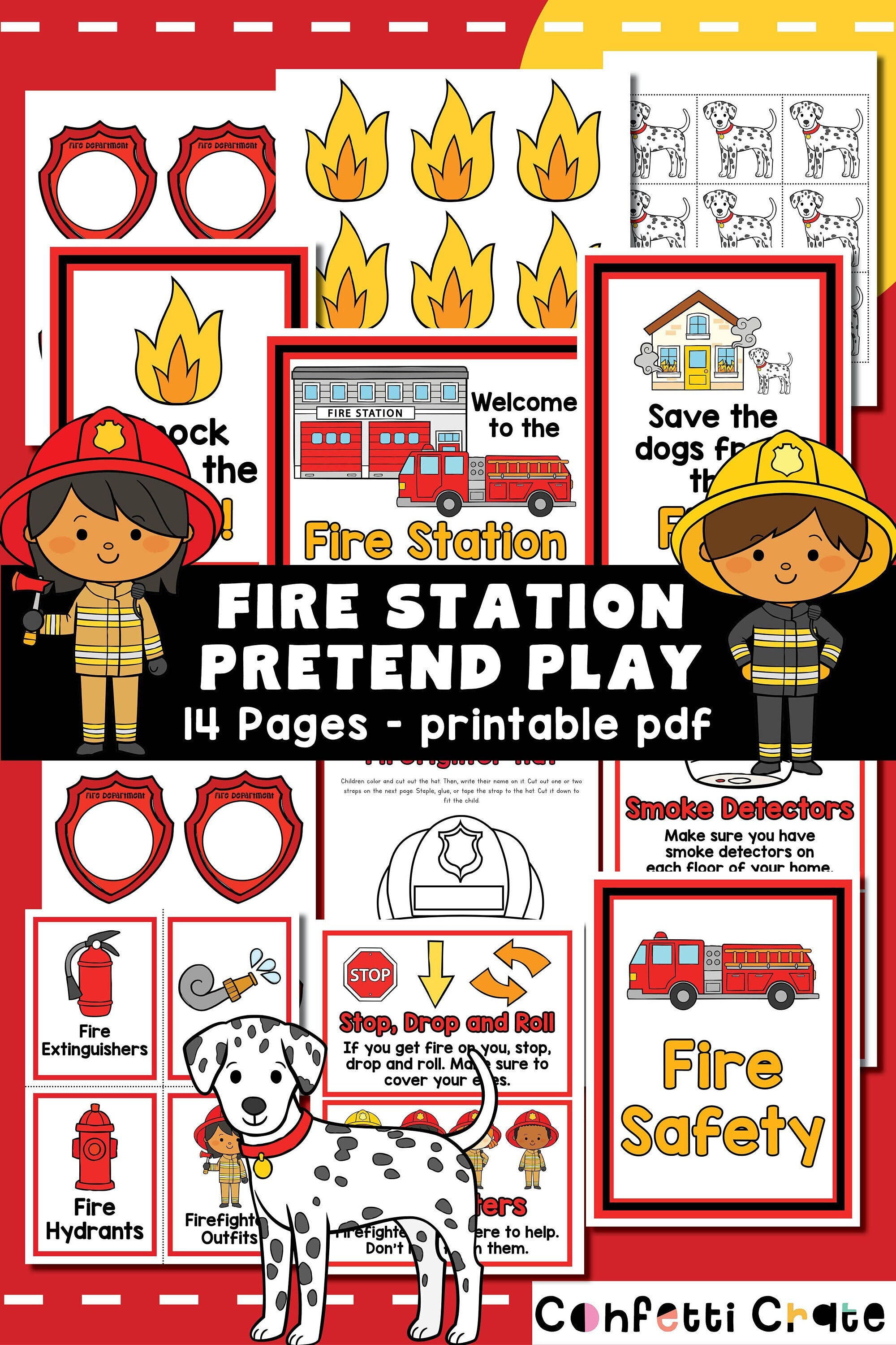 Fire Station Pretend Play Printables, Firefighter Dramatic Play, Preschool Printables, Toddler Activities, Kindergarten - Etsy fire-station-pretend-play-printables-firefighter-dramatic-play-preschool-printables-toddler-activities-kindergarten-etsy
