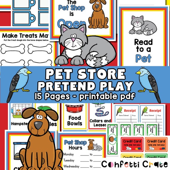 Pet Store Pretend Play Printables Pet Store Dramatic Play Etsy Hong Kong