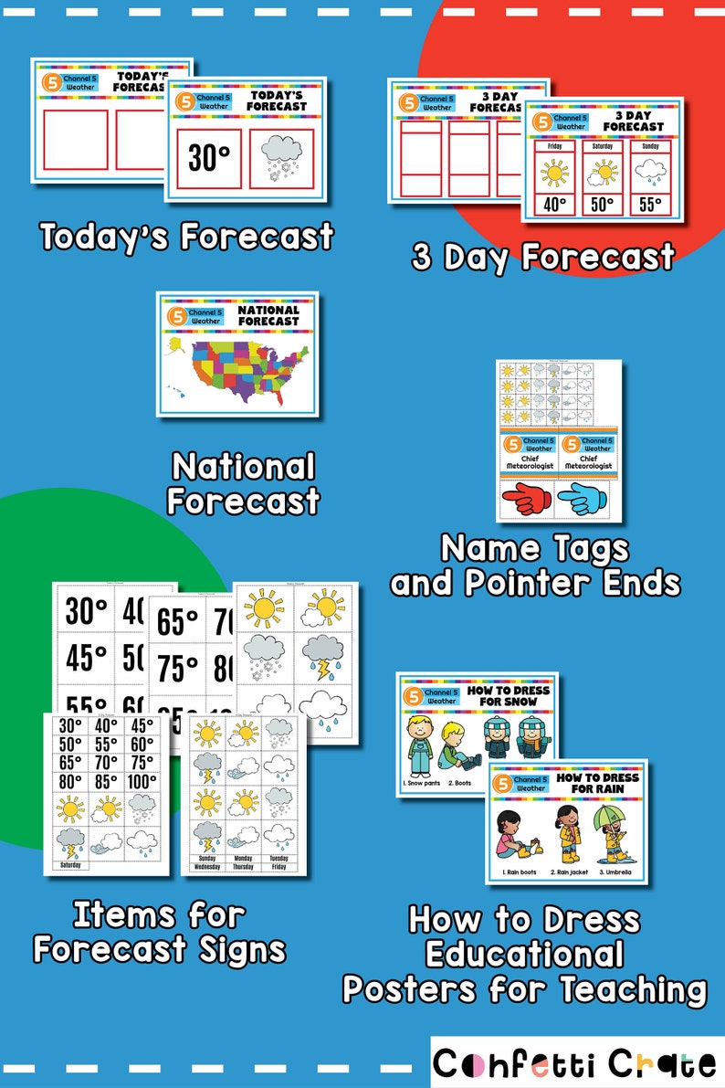 Weather Station Pretend Play Printables Weather Dramatic Play Etsy