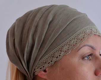 100% Linen Headband - Bandanna - Natural Materials - Elastic Hairband - Sports - Yoga - Active Fashion Wrap
