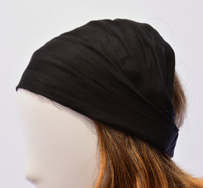100% Linen Headband Bandanna Natural Materials Elastic Hairband Sports Yoga Active Fashion Wrap image 5