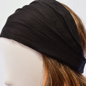 100% Linen Headband Bandanna Natural Materials Elastic Hairband Sports Yoga Active Fashion Wrap image 6