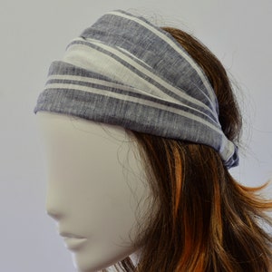 100% Linen Headband Bandanna Natural Materials Elastic Hairband Sports Yoga Active Fashion Wrap image 7