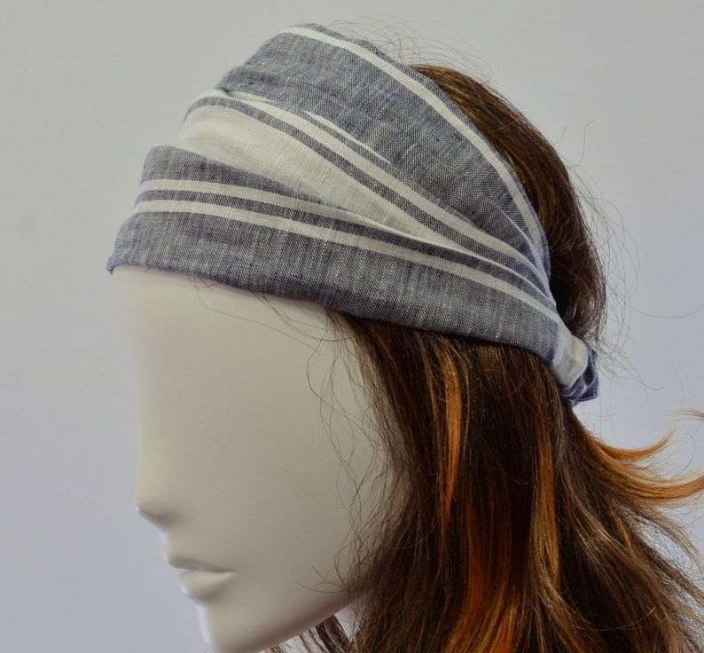 100% Linen Headband Bandanna Natural Materials Elastic Hairband Sports Yoga Active Fashion Wrap image 7