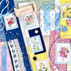 Gnome Valentine Fabric Snippet Roll Pack: Linen Slow Stitch Supplies