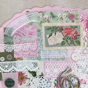 Pink Large Linen Slow Stitch Fabric Pack Bundle Art Collage Multimedia Junk Journal